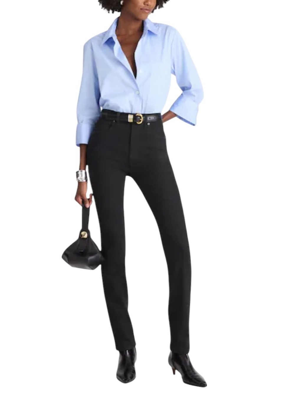 NEW MADEWELL The Tall Pencil‎ Jean Black Frost Slimming Highrise Denim Size 30T